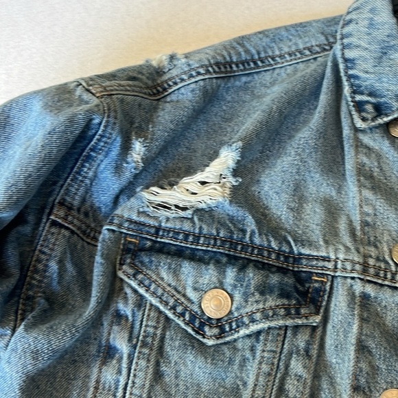 American Eagle Distressed Denim Jacket Women’s XS - Picture 8 of 13
